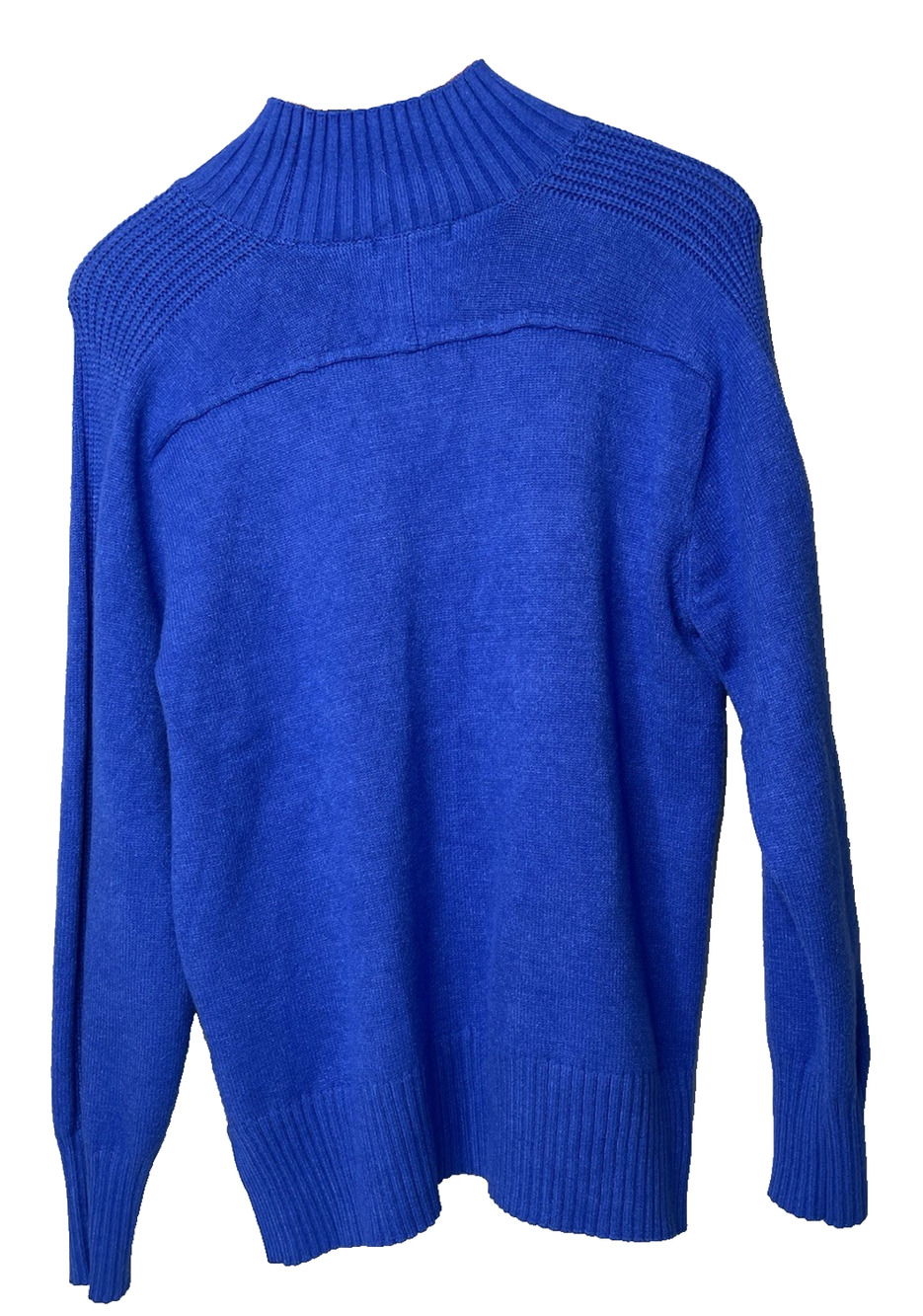 Tahari Women’s XL Cobalt Blue Mock Neck Sweater Long Sleeve Ribbed Knit
